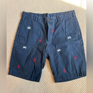 Brooks Brothers Dark Blue Shorts with Embroidery